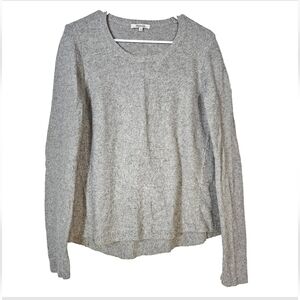Madewell Textured Medium Pullover Neutral Plain Gray Knit Neutral Casual Sweater